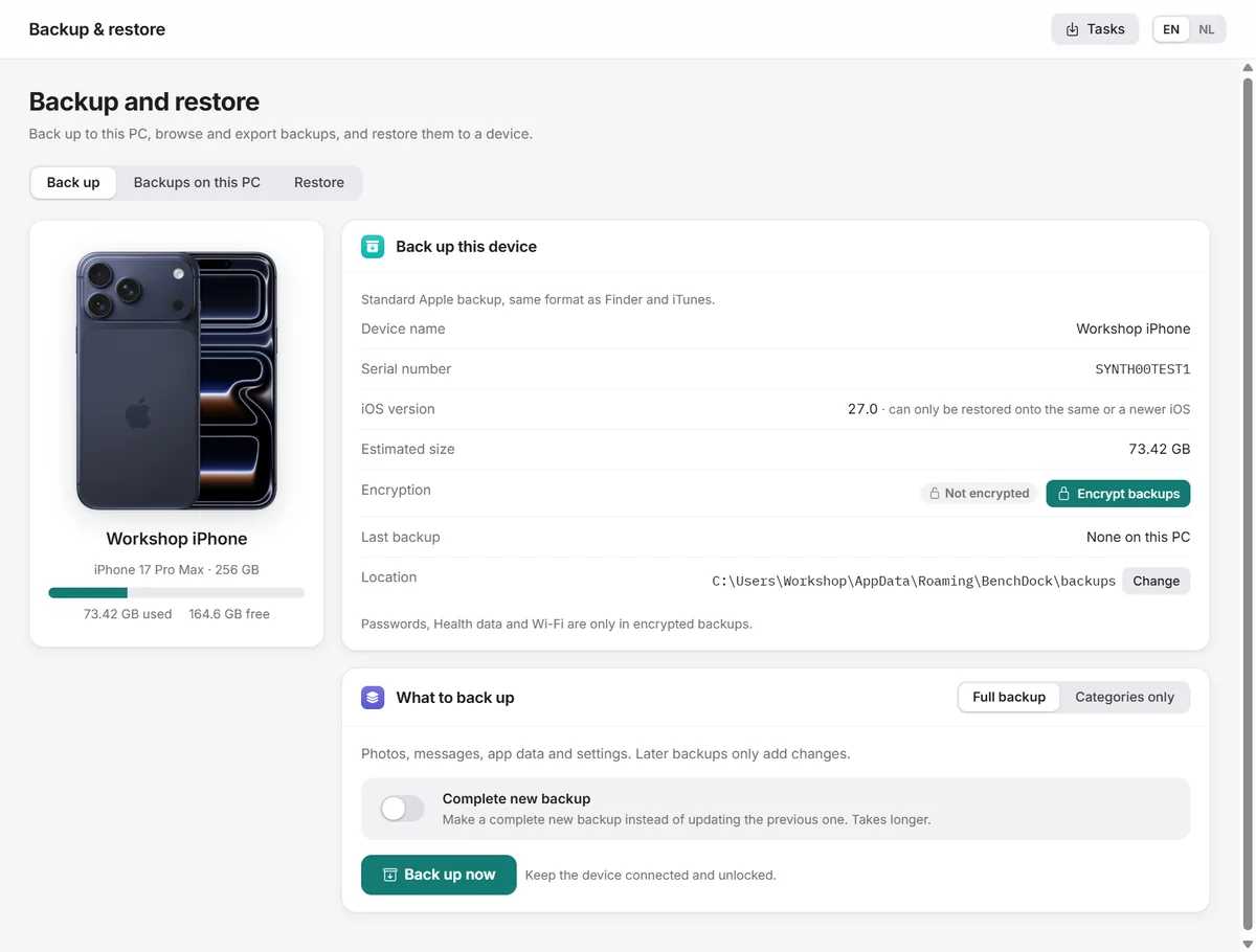 Backup and restore